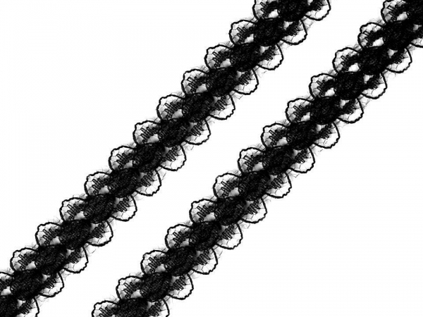 Synthetische Spitze schwarz Breite 14 mm